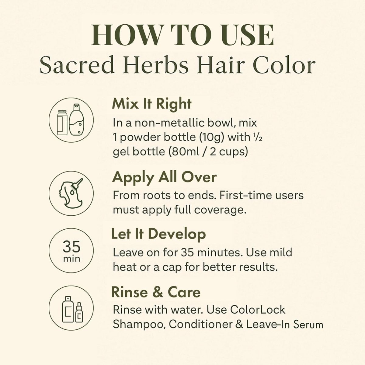 SACRED HERBS Ammonia & PPD Free Organic Gel Hair Color | pH Neutral | Long Lasting Colour with 100% Grey Coverage | Conditioning & Damage Free Natural Hair Coloring for Men & Women Dark Brown 3.00 - 240ml+20gms - Image 8
