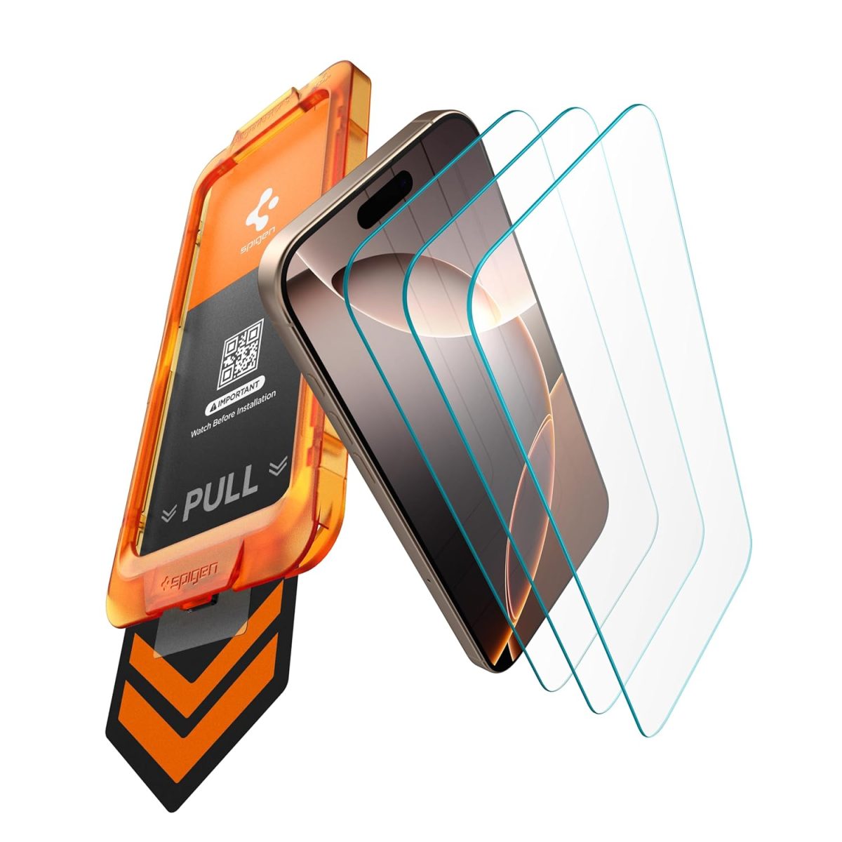 Spigen AlignMaster S Tempered Glass Screen Guard for iPhone 16 Pro [3 Pack]