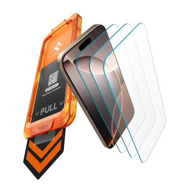 Spigen AlignMaster S Tempered Glass Screen Guard for iPhone 16 Pro [3 Pack]