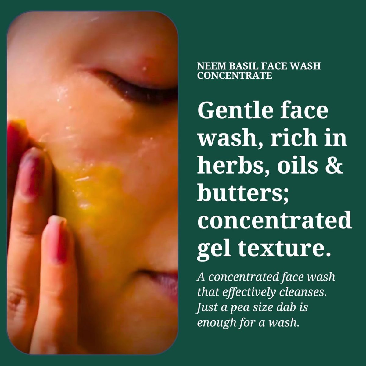 Rustic Art Organic Neem Basil Face Wash Concentrate | Anti acne (pimples), sulphate, paraben free cleanser for women & men | Suitable for teenagers | 50g (Pack of 1) - Image 8