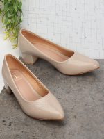 Carlton London Women Stylish Slipon Pump Shoes with Block Heels, Pointed Toe for Party and Formal Occasions - Image 3