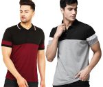 LEOTUDE Men's Regular Fit Matty Polo T-Shirt Combo (Pack of 2)