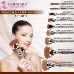 Majestique Premium Makeup Brush Set – Soft Synthetic Hair Brushes for Flawless Foundation, Blending, Eyeshadow & HD Powder – Professional Cosmetic Brush Kit for Women & Makeup Artists - (9 Pieces) - Image 6