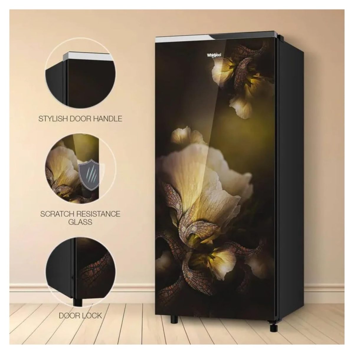 Whirlpool Icemagic Pro 192L 5 Star Glass Finish Single Door Refrigerator (Model: DC 215 IMPRO GD PRM, Gold Dust, Inverter Compressor) - Image 3