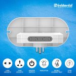 Goldmedal Wall-E-3 Pin Plug Travel Adaptor with Mobile Stand | Universal Sockets | Multiplug for Home & Office Appliances | Supports 2-Pin & 3-Pin Plugs (Pack of 1) - White - Image 2