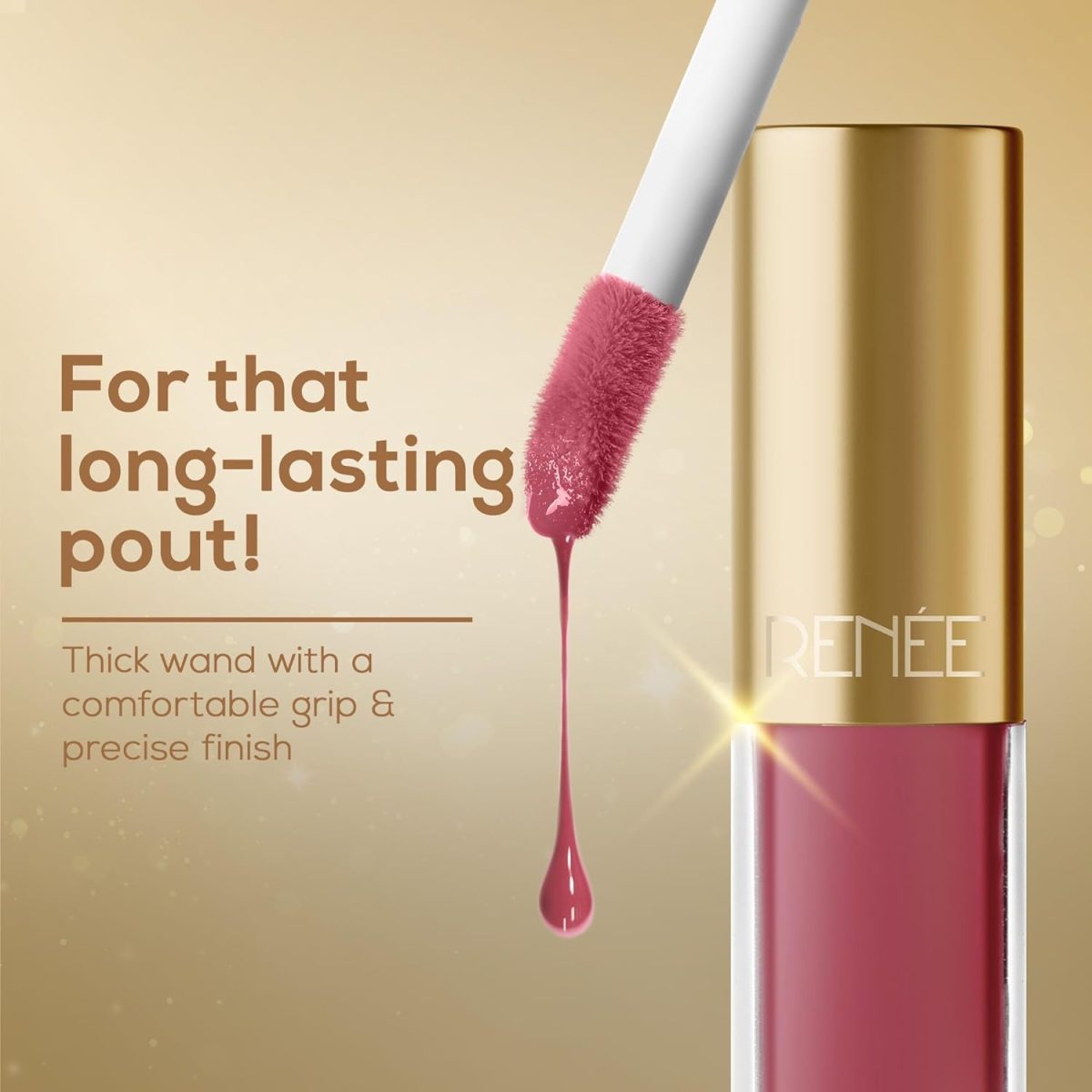 RENEE H2O Hydrating Liquid Lipstick - Mauve Ocean, Hydrating, Lightweight | Natural Lip Like Look | Glossy finish | Hyaluronic Acid, Peptides & Vitamin E Infused | 4 ml - Image 4