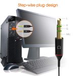 Sounce Gold Plated 3.5 mm Headphone Splitter for Computer 2 Male to 1 Female 3.5mm Headphone Mic Audio Y Splitter Cable Smartphone Headset to PC Adapter – (Black,20cm) - Image 4