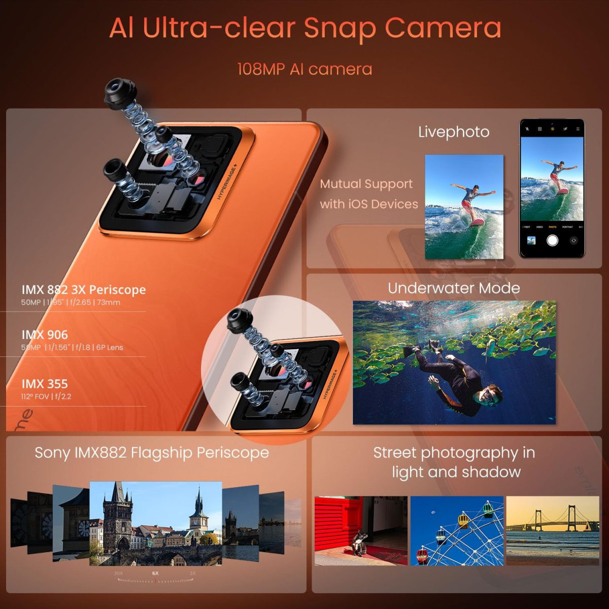 realme GT7 Pro 5G Smartphone 12+256 Mars Orange, 6.78 inch Screen, 120Hz Quad-Curved Display, 5800mAh Battery, 120W Ultra Charge, 124MP AI Cameras, Snapdragon® 8 Elite Chipset, IP69 - Image 6