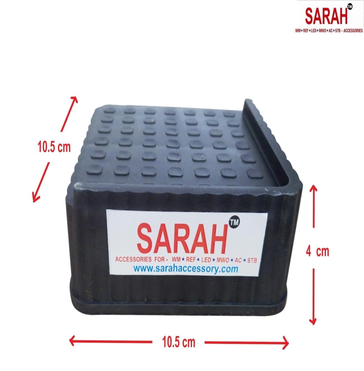 SARAH ® Premium, Heavy Duty, Universal Type, Multipurpose Plastic Block for Fridge, Washing Machine, Almeria, Furniture, Air Cooler & Water Cooler. Suitable for all and help in organizing your home. - Image 4