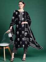 INDO ERA Women's Printed Pure Cotton Straight Kurta Pant With Dupatta Set (Iepnd5527) - Image 2