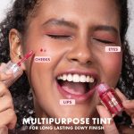 mCaffeine Shades Raspberry Lip & Cheek Glow Tint | Multipurpose & Blendable | Longlasting Dewy Finish | Hydrating & Nourishing | Highly Pigmented Gel Formula | Lipstick | Blush for Women - 3 ml - Image 3
