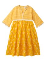 Cub McPaws Girls Cotton Ethnic Kurta (Long - Knee Length) | Regular Fit | 4-12 Years (EKUR06)