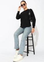 Alan Jones Clothing Women's 100%Cotton Relaxed Fit Waffle Crew Neck Long Sleeve T-Shirt - Image 3