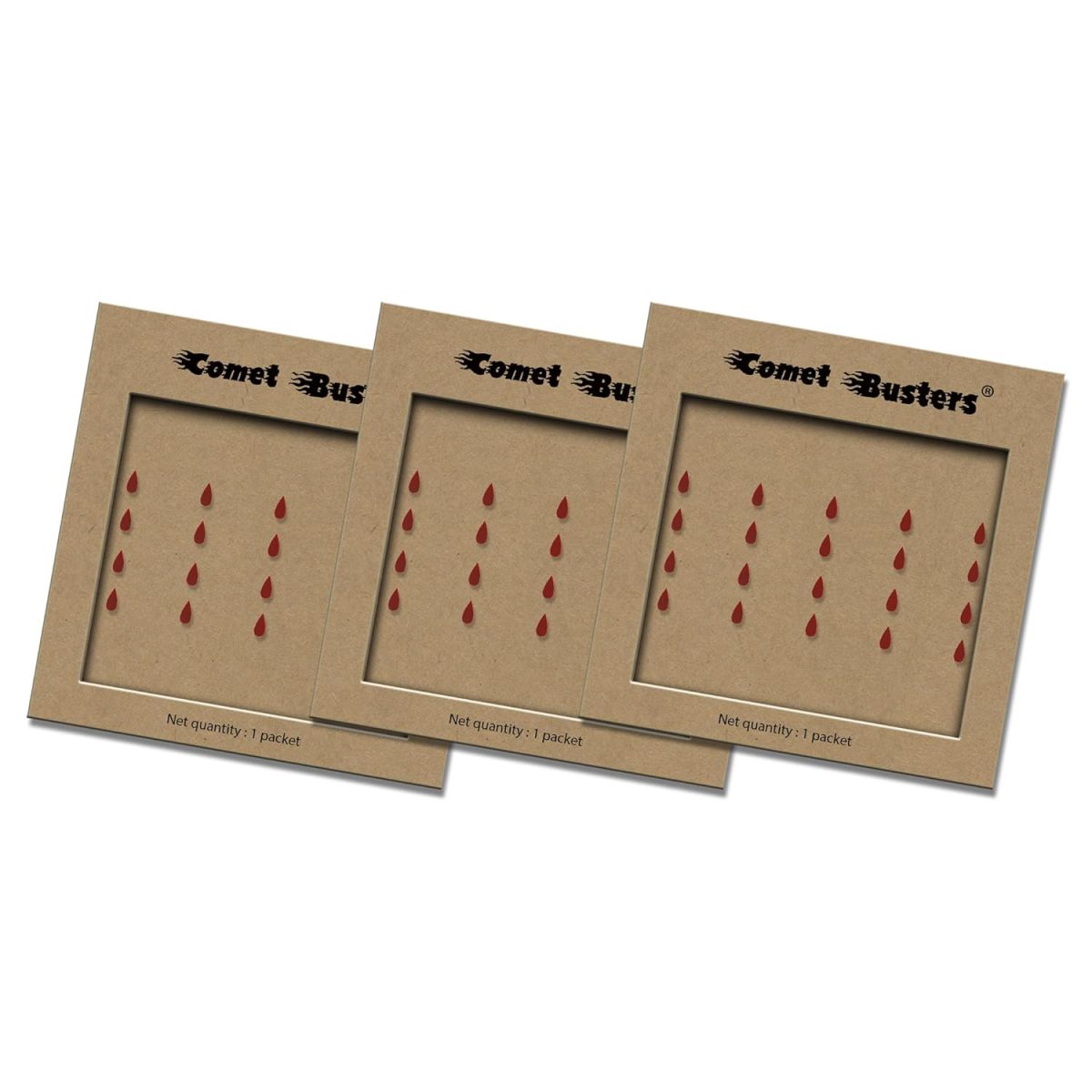 Comet Busters Basic Maroon Tear Drop Bindis (3 mm) (BIN786PACK) (BIN786-3)