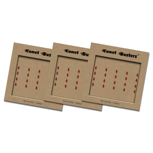 Comet Busters Basic Maroon Tear Drop Bindis (3 mm) (BIN786PACK) (BIN786-3)