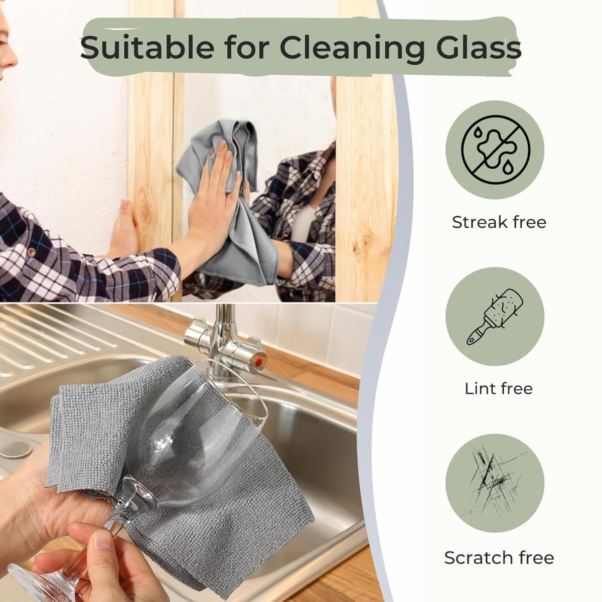 GERQSHO Microfiber Cleaning Cloth Roll 25x25CM – Reusable Tear-Away Towels Washable Super Absorbent Lint Free Cleaning Rags for Kitchen, Car, Garage and Home (Multicolor 1 Roll, 20 Pack) - Image 3