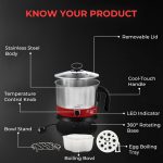 V-Guard VKM12 1.2 Litre Multipurpose Electric Kettle| 600 W|Kettle for Boiling Milk, Tea, Coffee, Cooking Eggs|360° Rotating Base,Auto Cut-off,Overheat & Dry Boil Protection|1 Year Coverage by V-Guard - Image 7