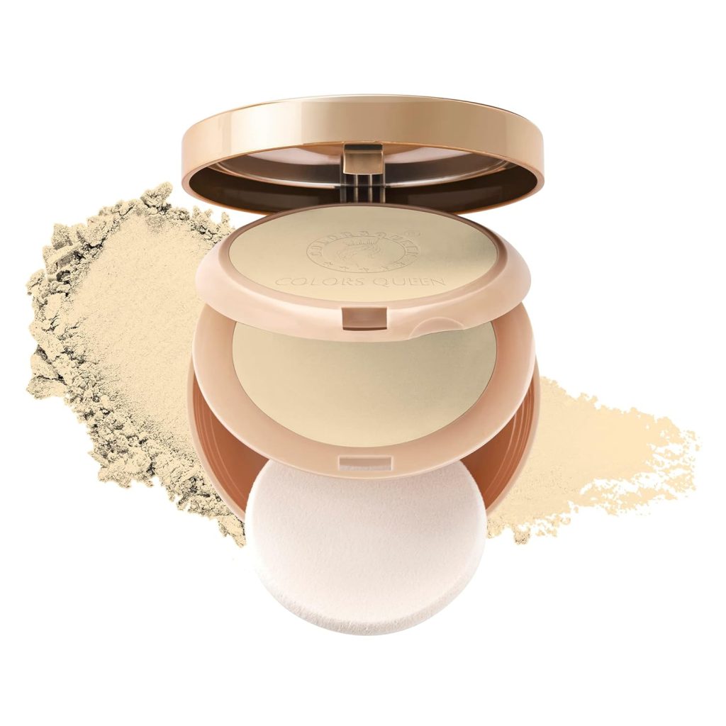 Colors Queen 2 in 1 Brightness Compact Powder | Oil Control, Lightweight Compact Powder with SPF to Protect Skin from Sun | compact powder for women (01 - Ivory)