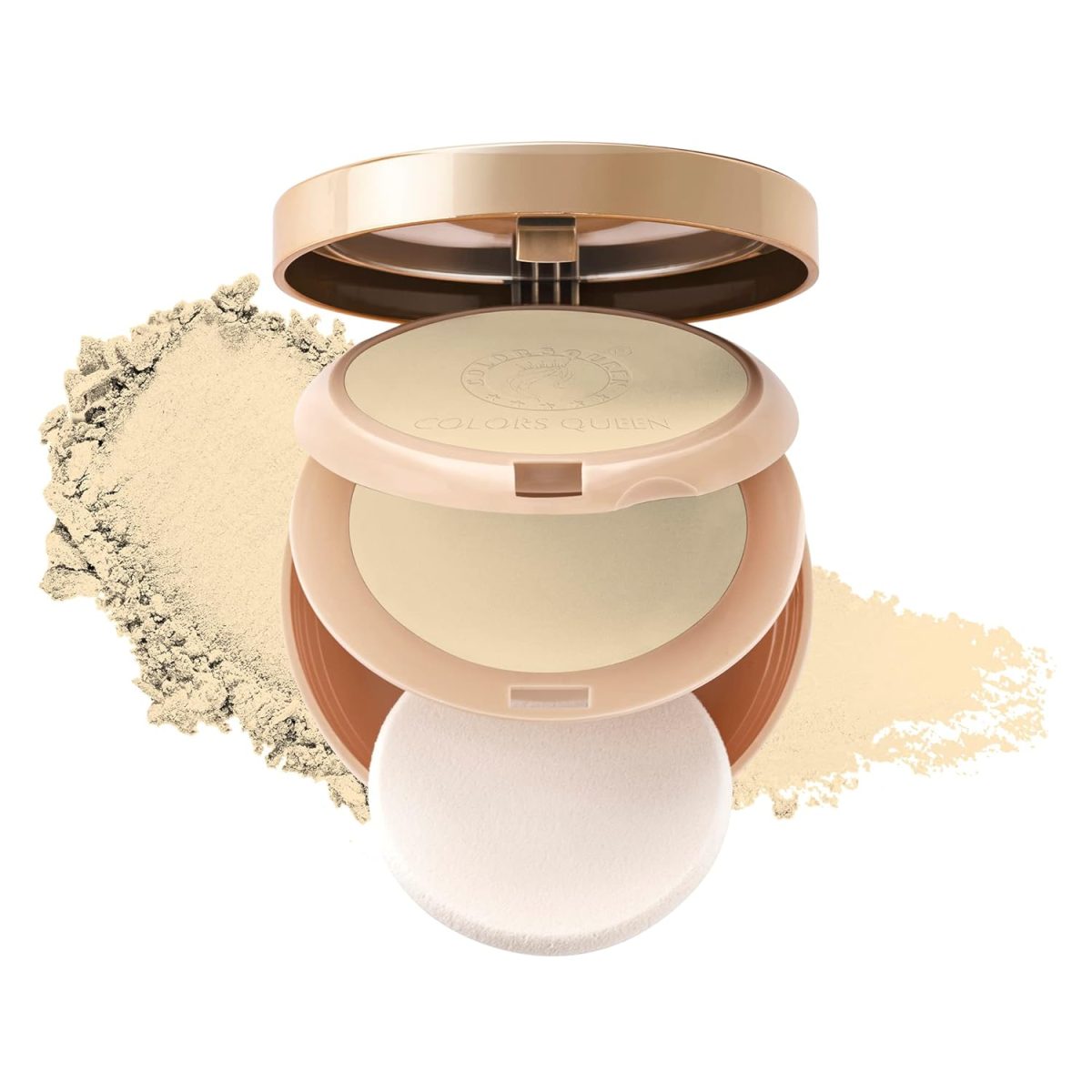 Colors Queen 2 in 1 Brightness Compact Powder | Oil Control, Lightweight Compact Powder with SPF to Protect Skin from Sun | compact powder for women (01 - Ivory)