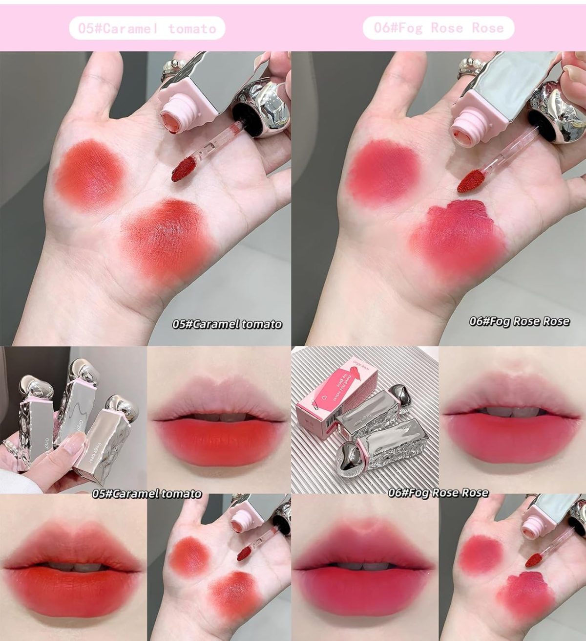 Gege Bear Velvet Matte Lip Glaze | For Soft, Cloud-Like Finish | Lightweight Liquid Lipstick | Smudge Proof Non Transfer Mini Mousse | Moisturizing & Long-Lasting Waterproof | Nude Pink Red Brown peach Wine Beauty Natural Color | Non-Sticky Lips Glaze for Women (03# Smoke and Rain Bean Paste, 2.5g) - Image 4