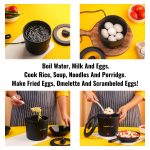 InstaCuppa Portable Multi Cook Electric Kettle with Non-Stick Inner Pot, Dry Boil Protection for Safety, Compact & Light Weight, Ideal for Boiling Milk, Tea, Coffee & Eggs, 1 Liter, 450 Watts, Black - Image 5