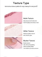 12 Colors Nude Matte Shimmer Eyeshadow, Blusher, Highlighter Palette - High Pigmented All-in-One Palette With Eye Shadow, Blusher, and Heart Shaped 3D Highlighter Shades (Nude Palette) - Image 7