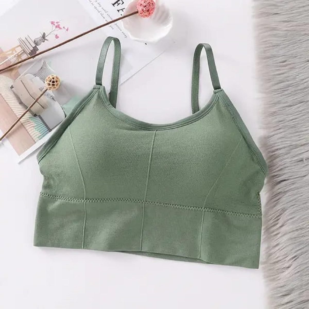 TOOD FASHION Women's Cotton Blend Adjustable Strap Sports Lightly Padded Bra Combo of 2 - Image 2