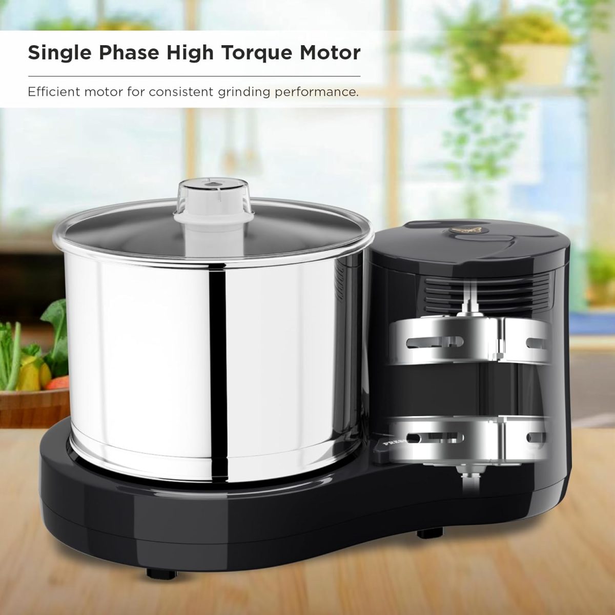 Butterfly Rhino Plus 2 Litres Table-Top Wet Grinder | 150 Watts | Shockproof ABS Body | Coconut Scrapper Attachment | Dough Kneader | Stainless Steel Drum | 2 Years Manufacturer's Warranty | Grey - Image 3