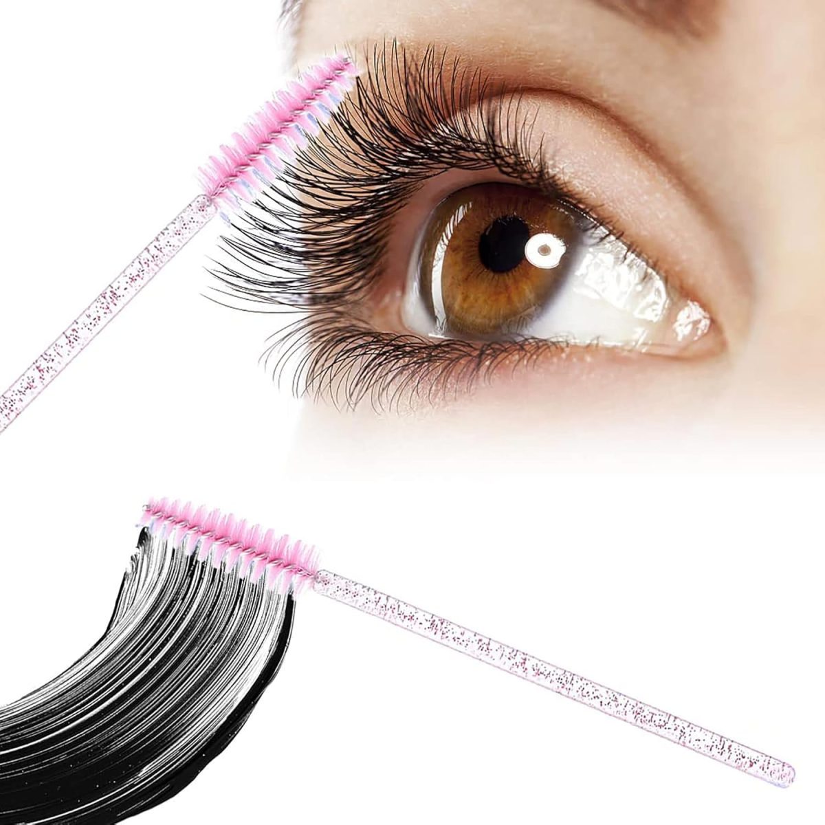 Ghelonadi Mascara Wands, Eyelash Brush, Spoolies for Eyelash Extensions and Eyebrow Brush Tool (Multicolor, Pack of 50pcs) - Image 3