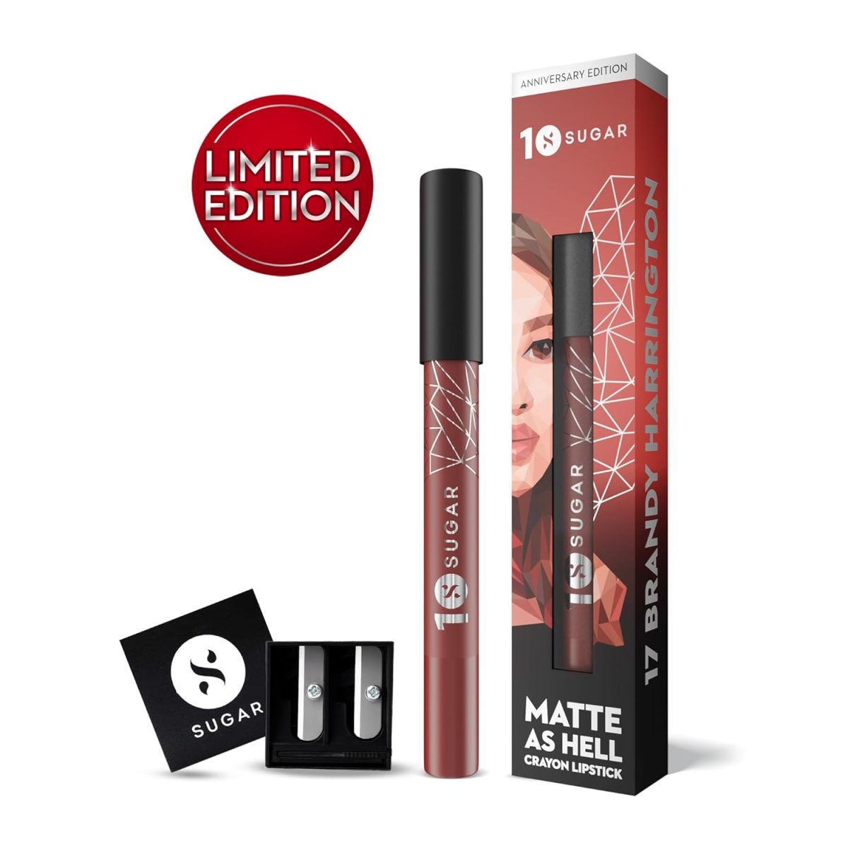 SUGAR Cosmetics Matte as Hell Crayon Lipsticks for Women | Lasts Up To 8+ Hours | Lip Crayon with Sharpener | 2.8gm - 17 Brandy Harrington (Anniversary Edition) - Image 9