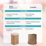 The Better Home Bamboo Basket for Storage(40*30*60cm) Laundry Basket for Clothes With Lid | Home Organizer Items and Storage | Eco Friendly | Compact and Easy to carry | Home Storage Organizer | Brown - Image 5