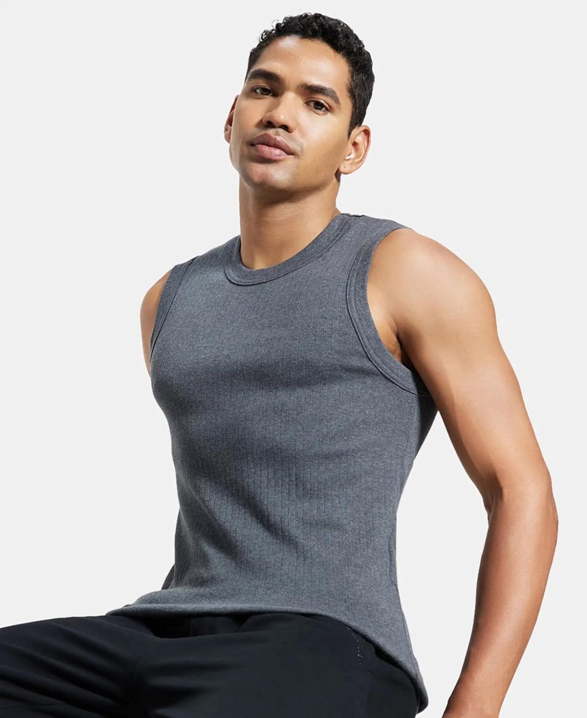 Jockey Men's Solid Regular Fit Vest - Image 9