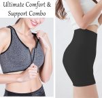 Dressably Women's Stretchable Cycling Shorts & Front-Zip Sports Bra Set – Comfort, Support & Style - Image 3