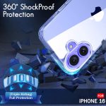 TheGiftKart Ultra-Hybrid Crystal Clear Back Case Cover for iPhone 16 | Shockproof Design | Camera Protection Bump | Hard Clear Back | Bumper Case Cover for iPhone 16 (PC & TPU, Transparent) - Image 5