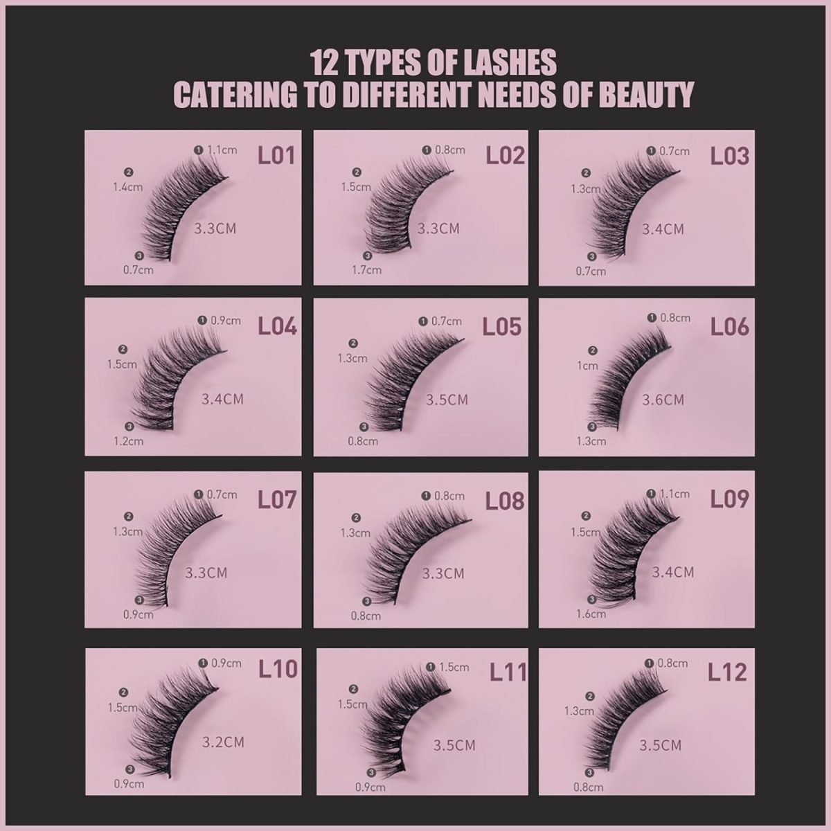 RUBYFACE X IMAGIC PROfessional Synthetic Fibers False Eyelash, Natural & soft 100% Handmade 3D Eyelash Pack 10 Pairs of 1 box (L07, 3D Eyelash)