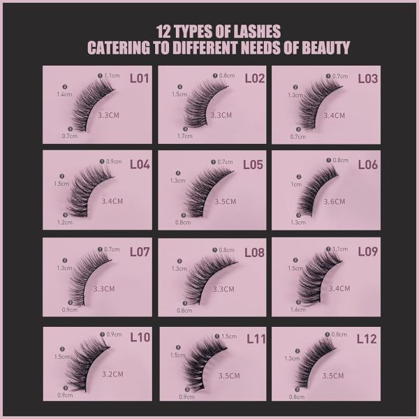 RUBYFACE X IMAGIC PROfessional Synthetic Fibers False Eyelash, Natural & soft 100% Handmade 3D Eyelash Pack 10 Pairs of 1 box (L07, 3D Eyelash)