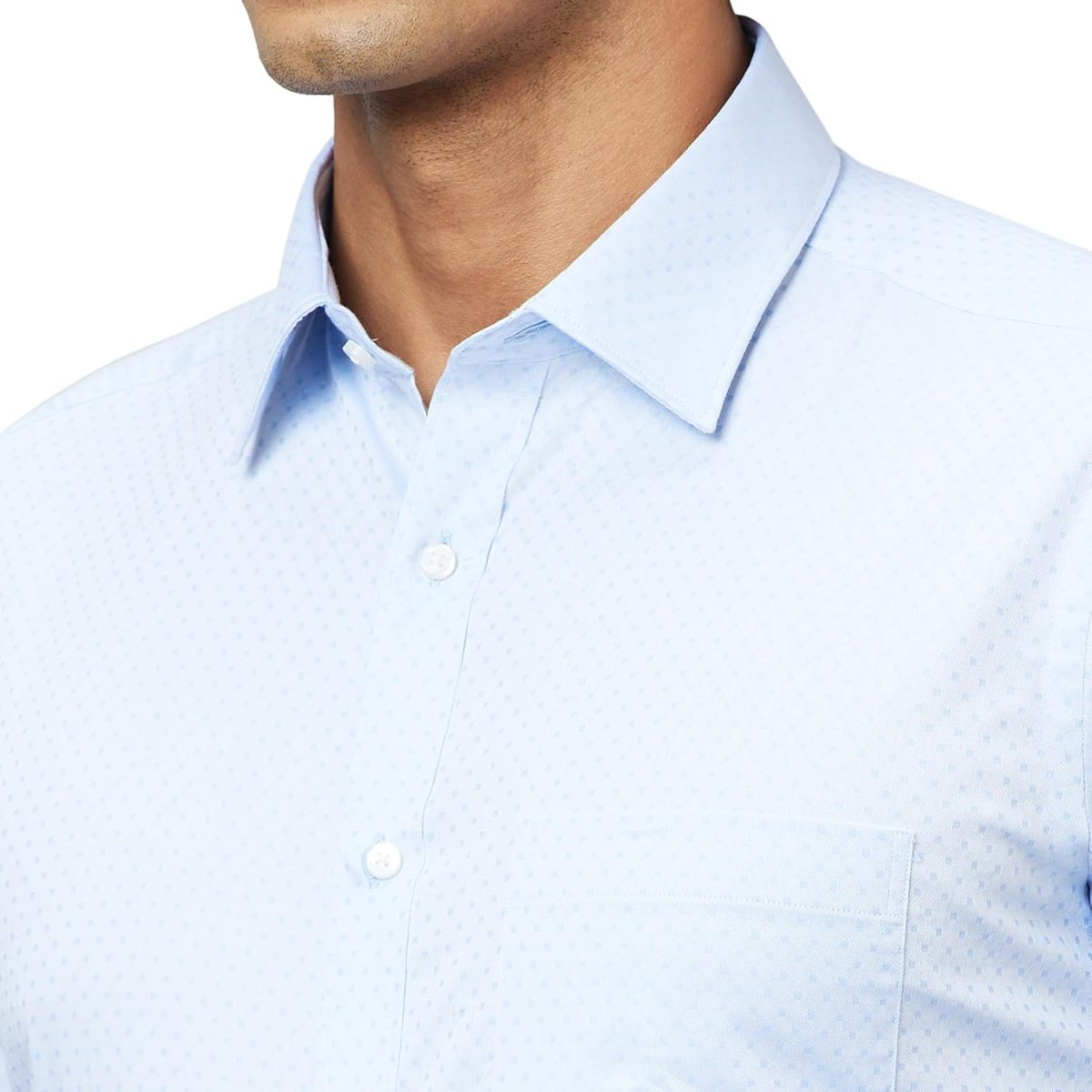 Raymond Men's Pure Cotton Structure Pattern Slim Fit Semi Cutaway Collar Full Sleeve Formal Shirt - Image 6