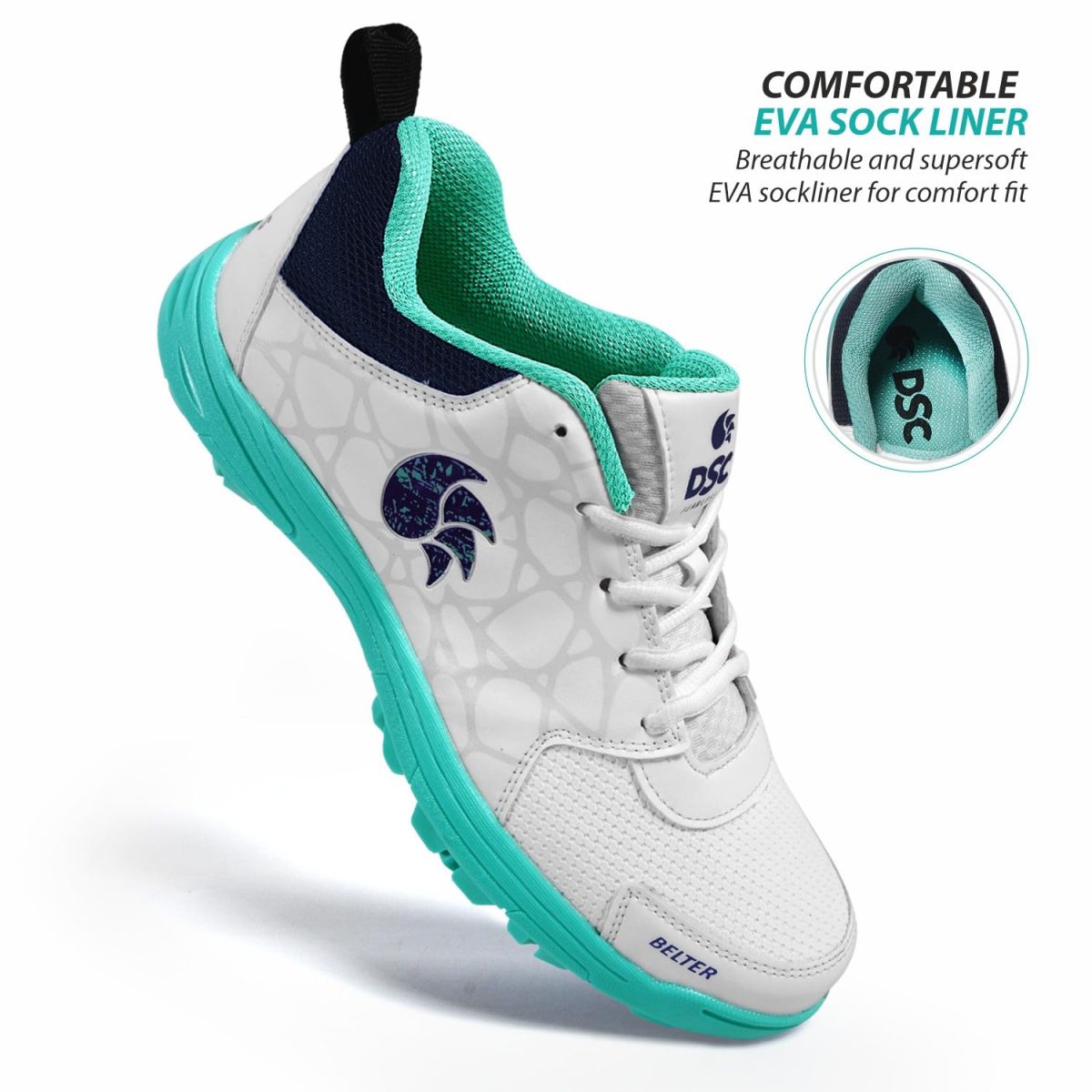 DSC Belter Cricket Shoes, Size-10,Sea Green - Image 6