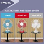 Bajaj Frore Neo Table Fan 400 MM | Table Fans For Home & Office | Aerodynamically Balanced Blades | 100% Copper Motor | High Air Delivery | 3-Speed Control | 2-Yrs Warranty 【White】 - Image 6