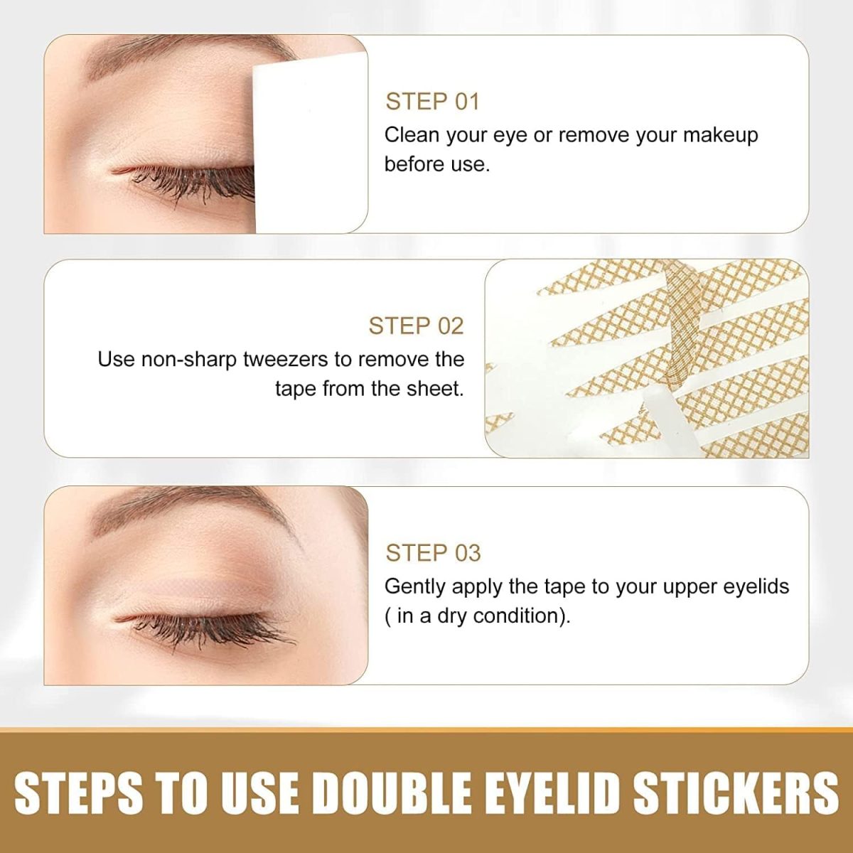 SRN ENTERPRISE Invisible Waterproof Eyelid Tape for Double Eyelids 600 Pcs | Hooded Eyes – Sticker Strips with Fork Rod – Makeup Tools for Natural Lift | Lasting and Comfortable - Image 5