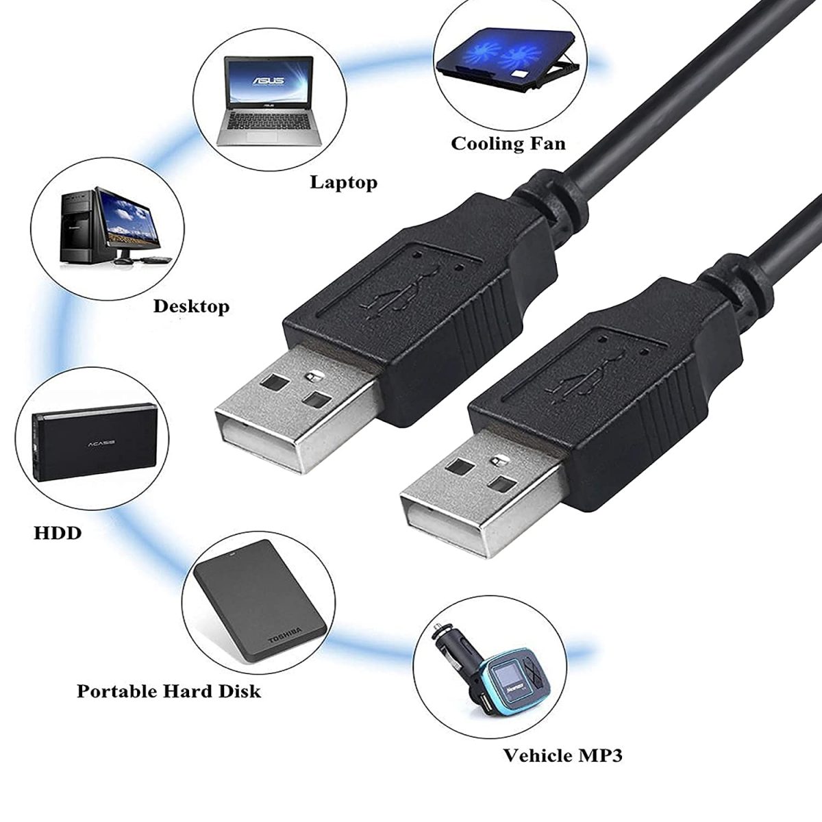 Lapster 1.5 mtr USB 2.0 Type A Male to USB A Male Cable for computer and laptop - Image 6