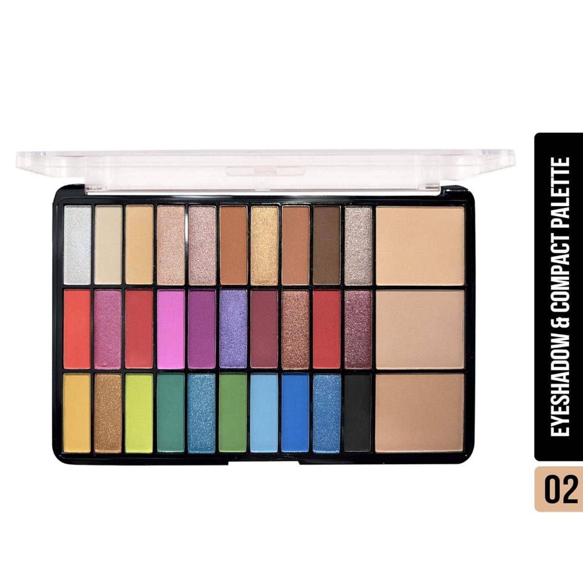 Shryoan Color Studio Eyeshadow & Highlighter Palette | 30 Colorful Shimmer Eyeshadow & 3 Compact | Highly Pigmented & Shimmery Matte Finish | (38 gm) (Shade 02) - Image 2