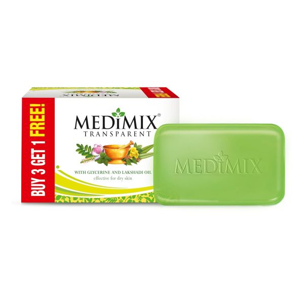 Medimix Transparent Ayurvedic Traditionally Made Bathing Bar Soap 125g (Pack of 4) | Infused with Glycerine and Lakshadi Oil | Effective for Dry Skin
