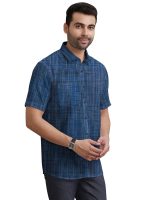 Men's Khadi Cotton Half Sleeves Striped Casual Shirt | Lightweight Casual Summer Wear