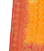 C J Enterprise Women's Banarasi Saree Pure Kanjivaram Silk Saree Soft Design Wear Pattu Sarees Latest Party Cotton With Blouse Piece Kanchipuram for Wedding traditional new 2024 (kismat-1 yellow) - Image 7