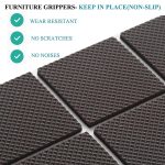 Fapiwen Non Slip Furniture Pads, Fapiwen Chair Leg Pads, 16pcs Self Adhesive Furniture Feet Grippers Pads Anti Scratches Reduce Noise Chair Pads for Hardwood Floors Protectors (Square) - Image 2