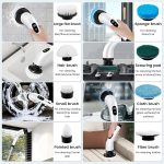 NELVINEXPORTS Electric Spin Scrubber, Cleaning Brush Scrubber for Home, 400RPM/Mins-9 Replaceable Brush Heads-90Mins Work Time, 3 Adjustable Size, 2 Adjustable Speeds Tiles Scrubber with Heavy Duty - Image 4