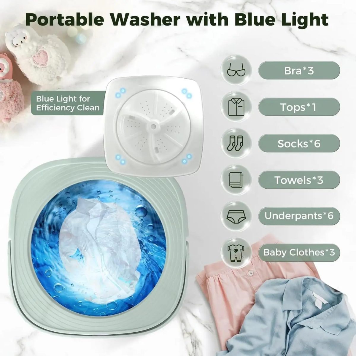 SeMi AuToMaTiC FoLdInG 9L SmAlL MiNi WaShInG MaChInE WiTh DrYeR DeEp CLeAnInG FoR UnDeRwEaR WaShINg MaChInE SeMi AuToMaTiC A15 - Image 9