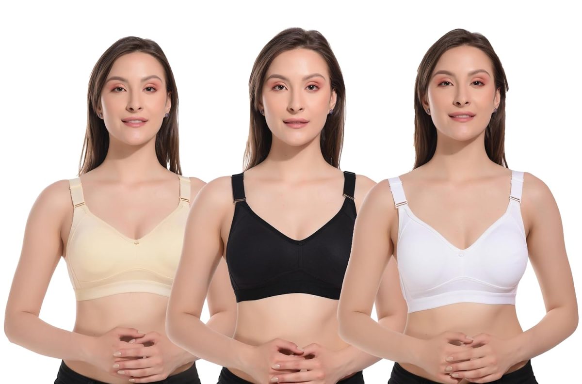 Viral Girl Women's Cotton -Hosiery Non-Padded Full Coverage T-Shirt Bra (Pack of 2)(Dayna)