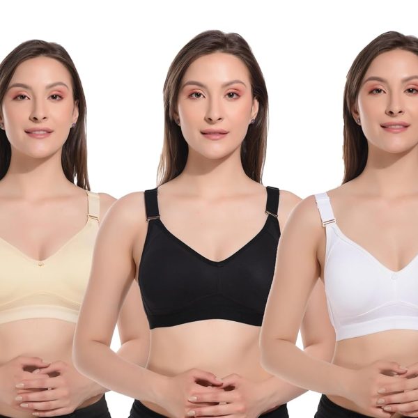 Viral Girl Women's Cotton -Hosiery Non-Padded Full Coverage T-Shirt Bra (Pack of 2)(Dayna)